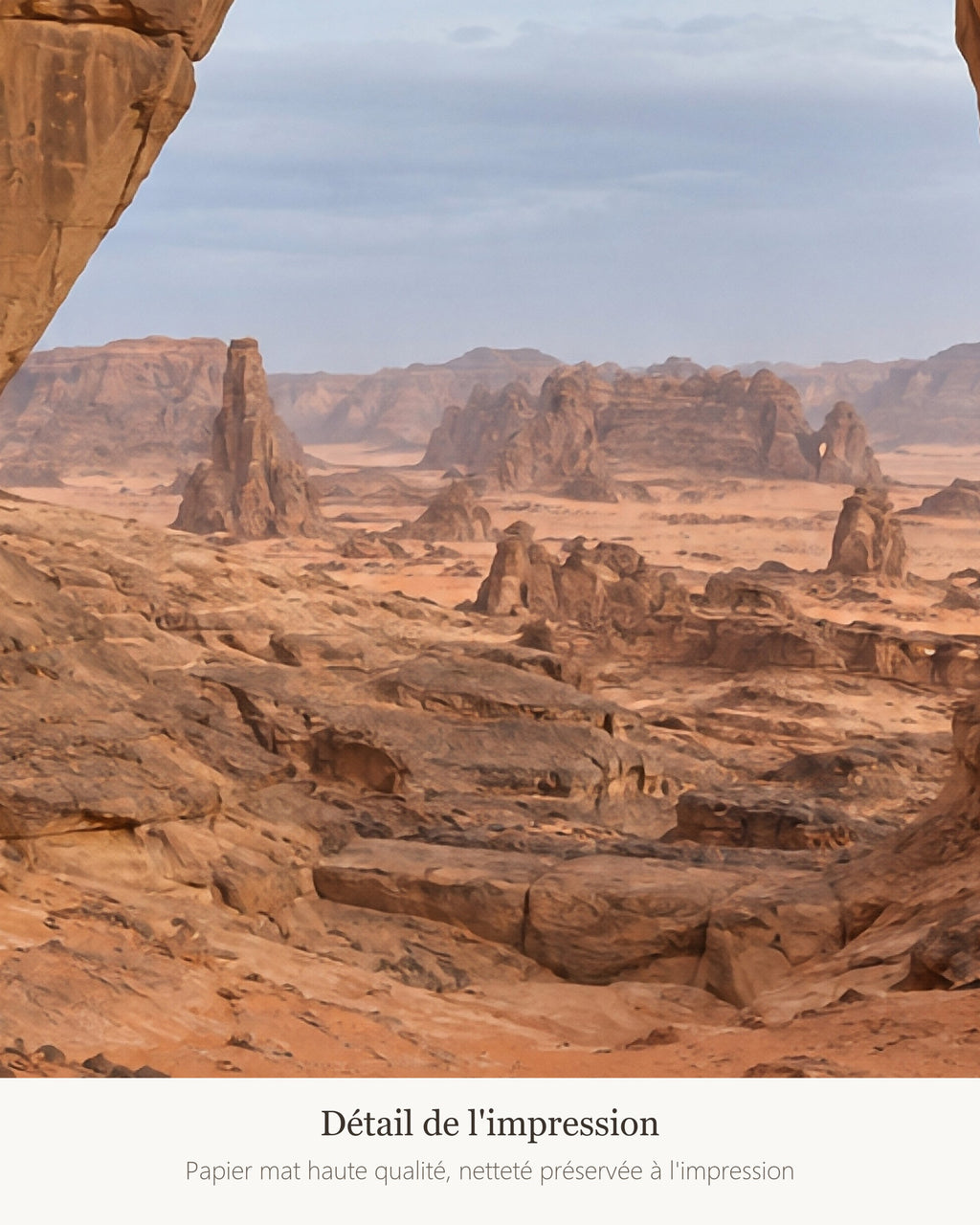 Poster Arche de l'Ennedi Tchad Sans Cadre - Affiche Nature - Papier Mat - Décoration Murale