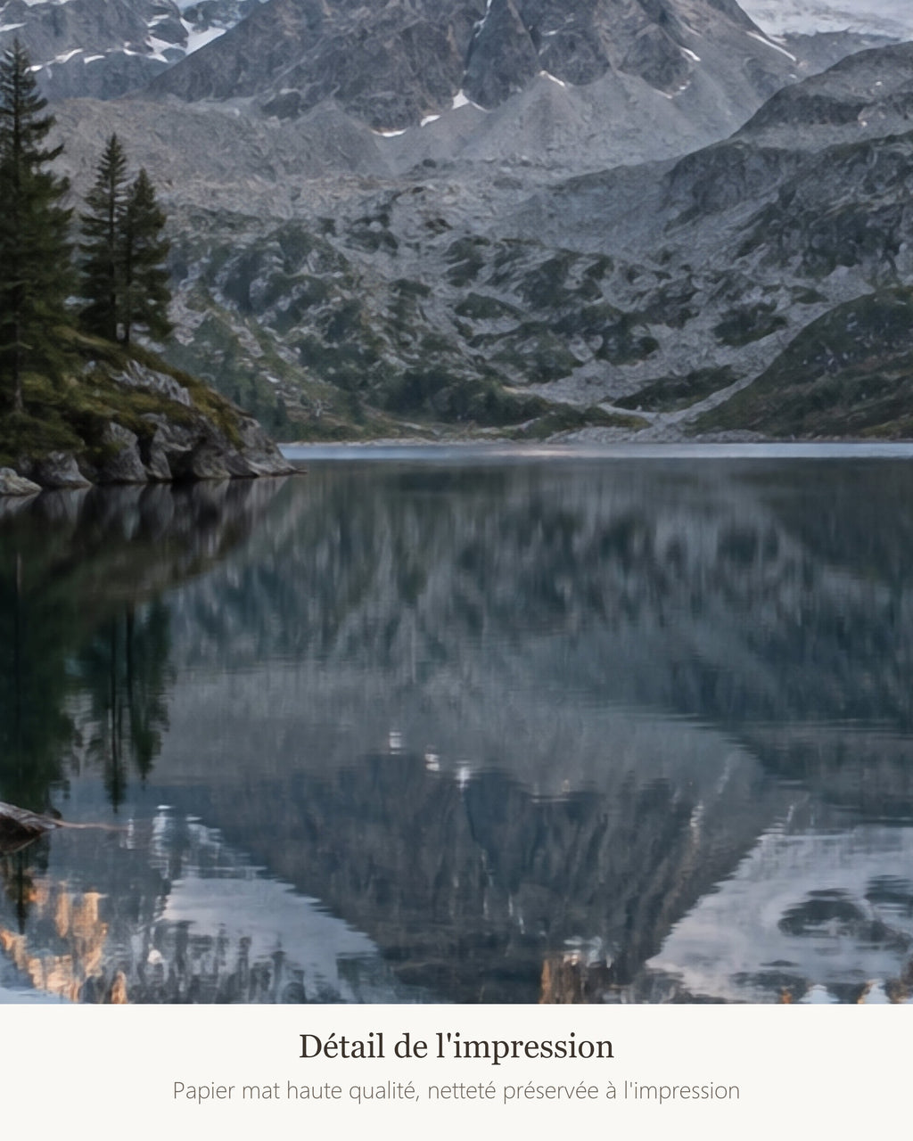 Poster Lac alpin Sans Cadre - Affiche Nature - Papier Mat - Décoration Murale