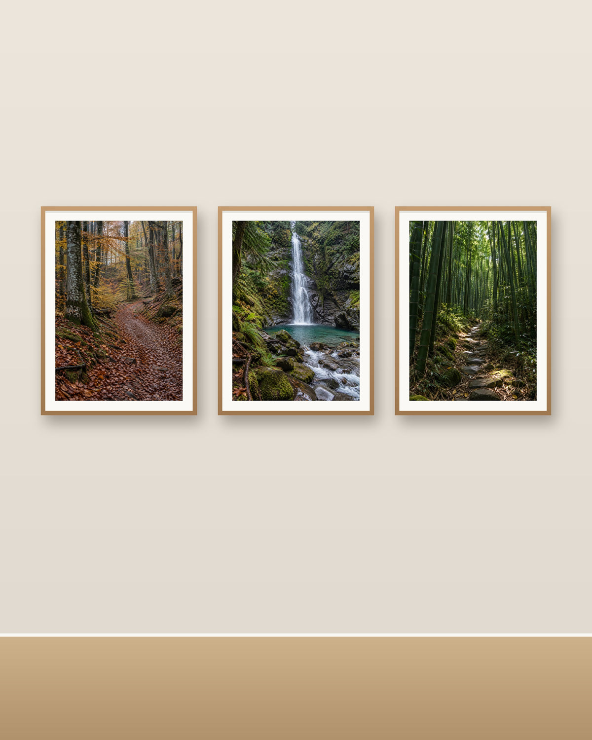 Lot Forêts Apaisantes - 3 Posters Sans Cadre Nature Forêt - Papier Mat