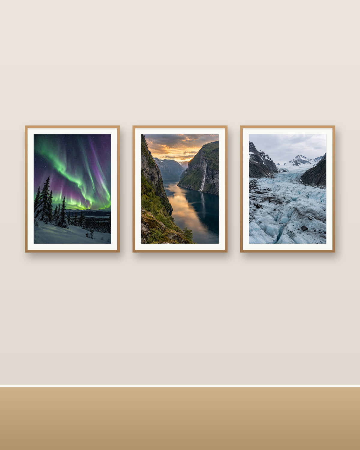 Lot Grand Nord - 3 Posters Sans Cadre Nature Arctique - Papier Mat