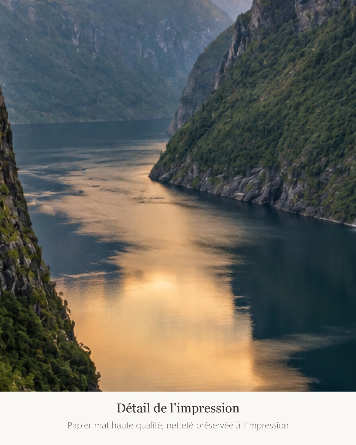 Poster Fjord Norvégien Sans Cadre - Affiche Nature - Papier Mat - Décoration Murale