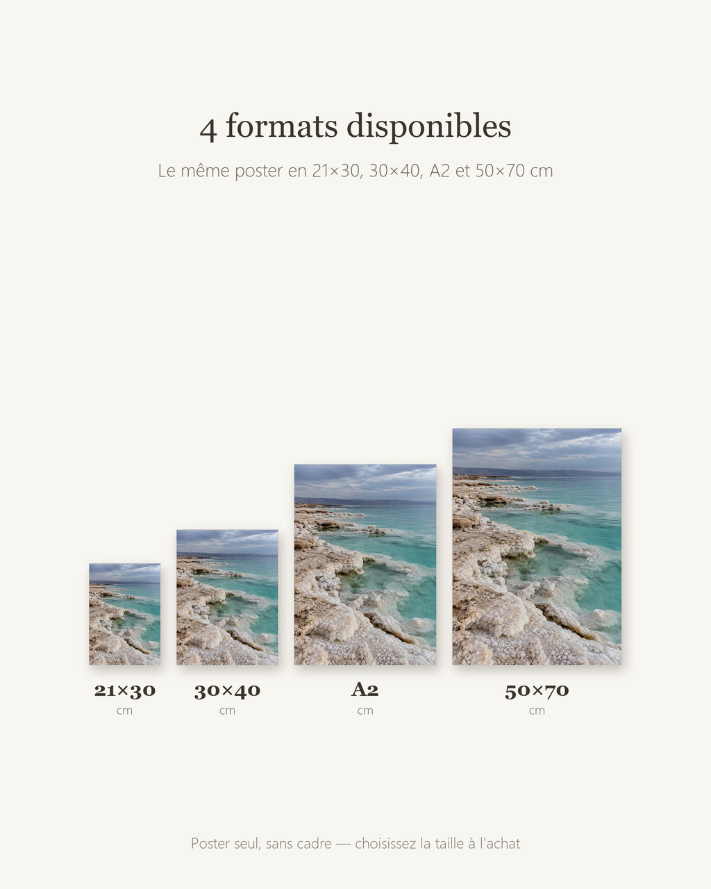 Poster Mer Morte Sans Cadre - Affiche Nature - Papier Mat - Décoration Murale