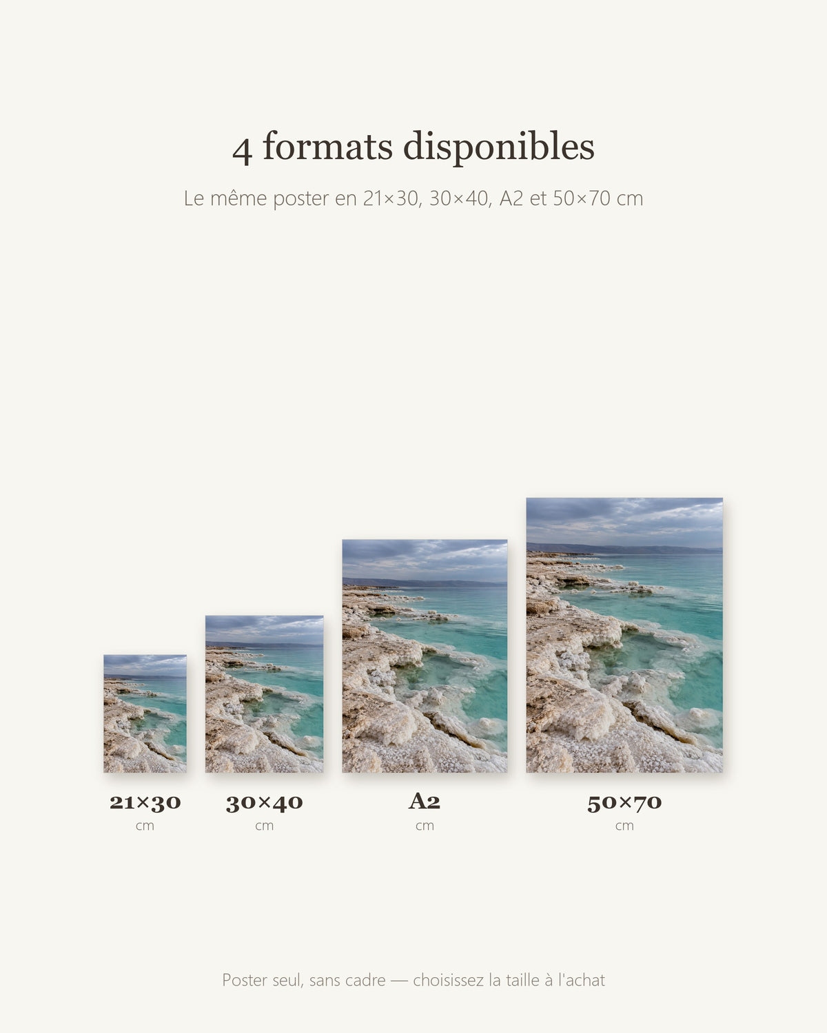 Poster Mer Morte Sans Cadre - Affiche Nature - Papier Mat - Décoration Murale