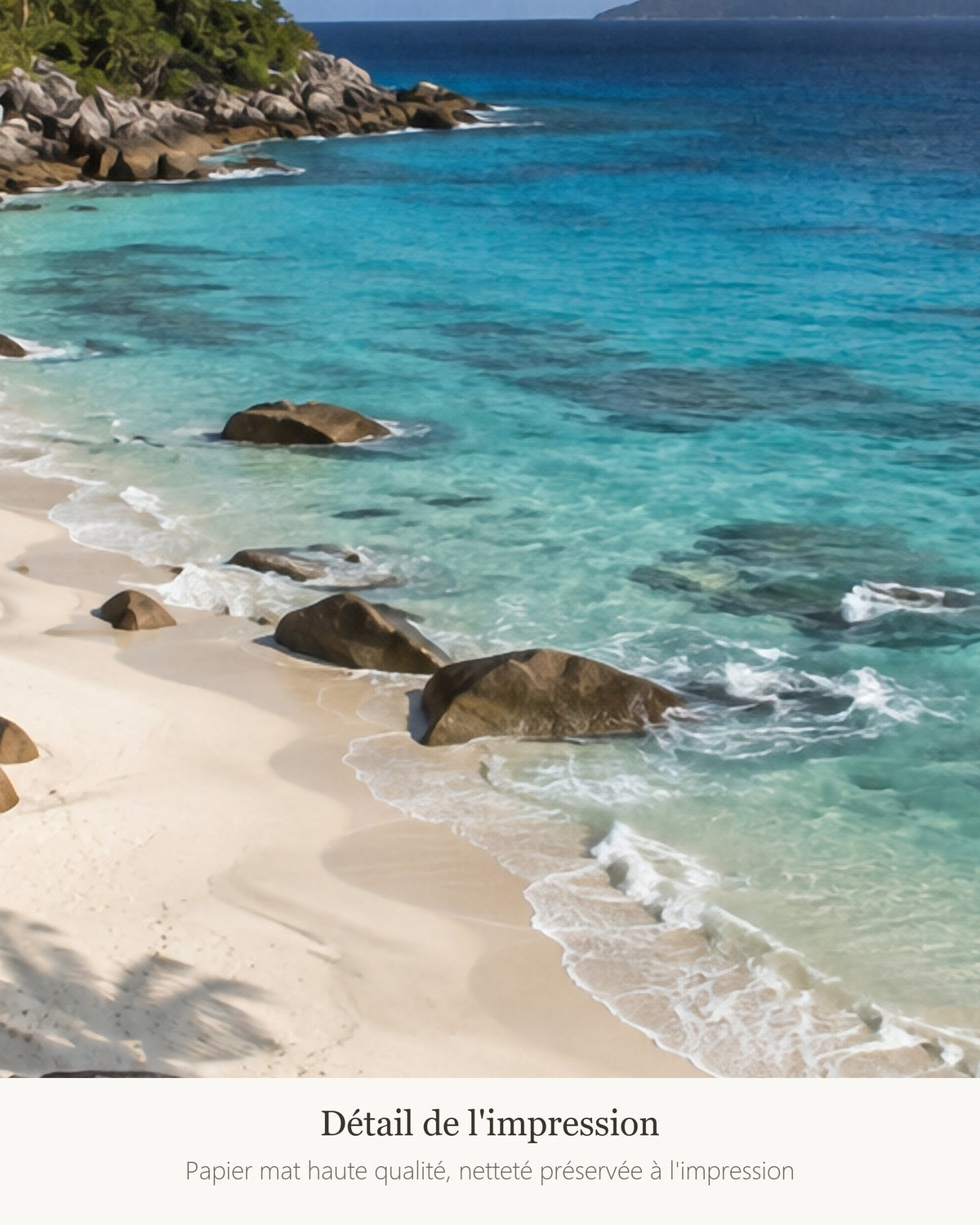 Poster Plage tropicale Sans Cadre - Affiche Nature - Papier Mat - Décoration Murale