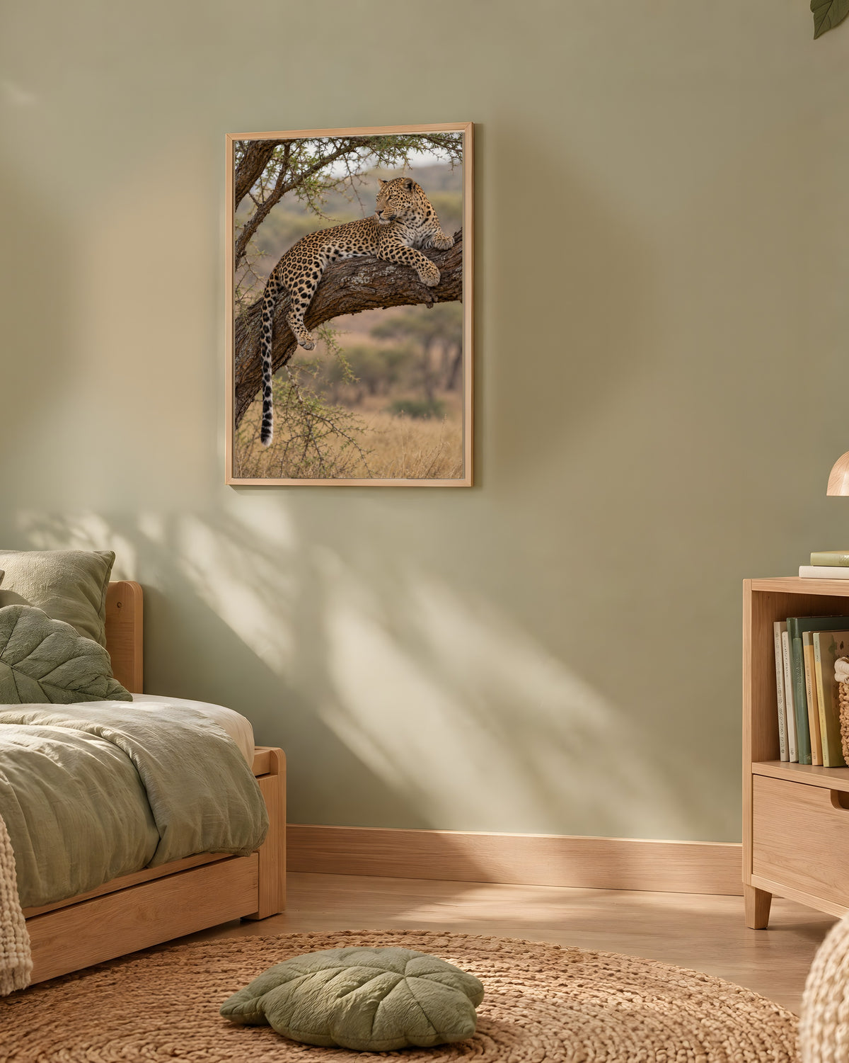 Poster Léopard dans l'acacia Sans Cadre - Affiche Animaux Sauvages - Papier Mat - Décoration Murale