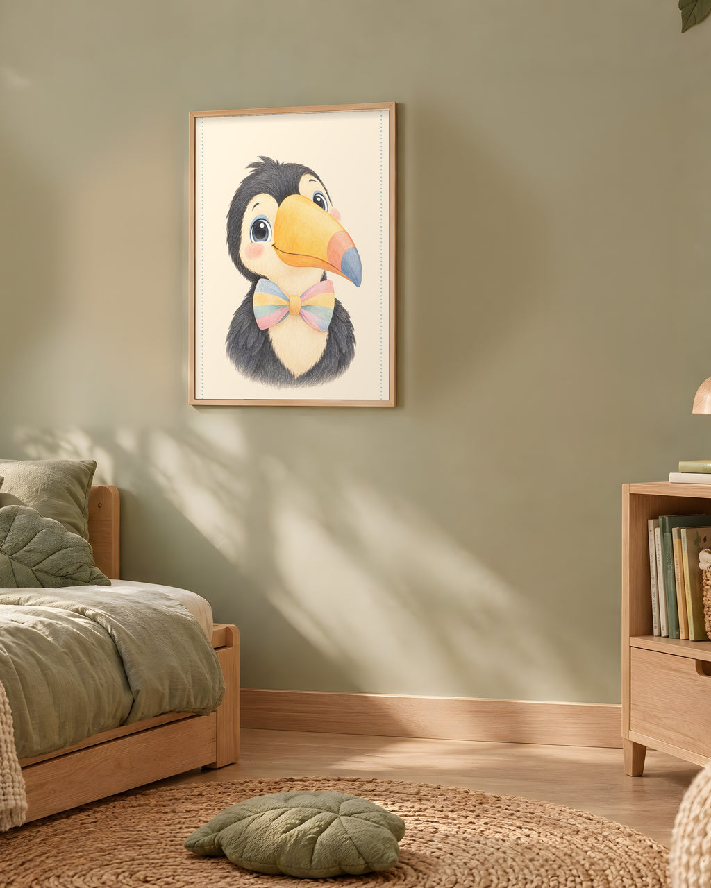 Poster Toucan Sans Cadre – Décoration Chambre Bébé Animaux Aquarelle – Papier Mat