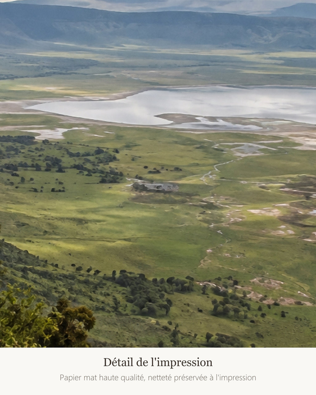 Poster Cratère du Ngorongoro Tanzanie Sans Cadre - Affiche Nature - Papier Mat - Décoration Murale
