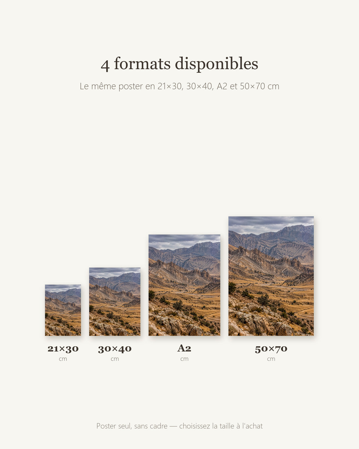 Poster Monts Zagros Sans Cadre - Affiche Nature - Papier Mat - Décoration Murale
