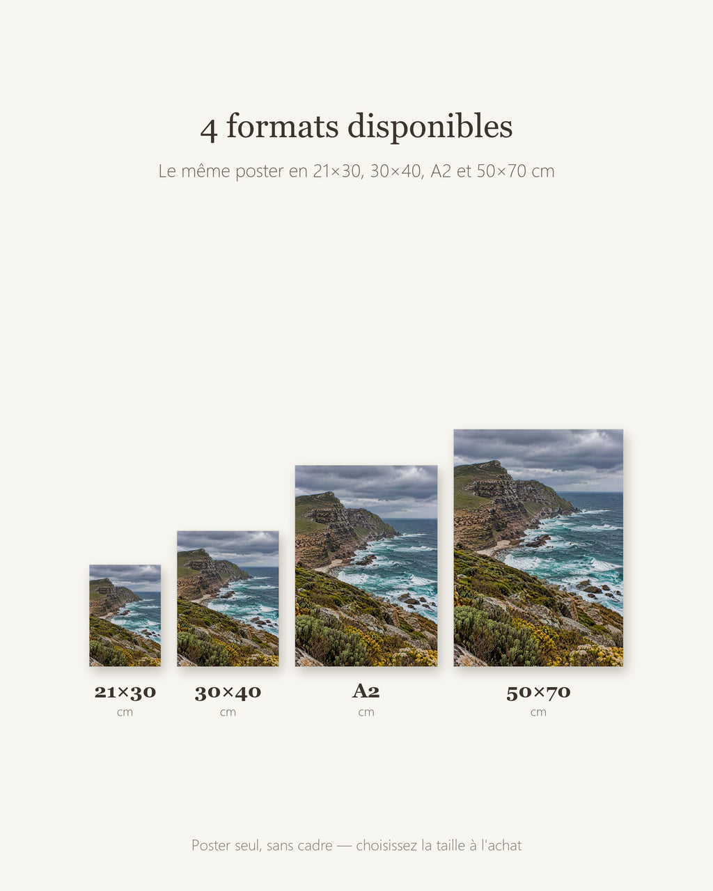 Poster Cap de Bonne-Espérance Sans Cadre - Affiche Nature - Papier Mat - Décoration Murale