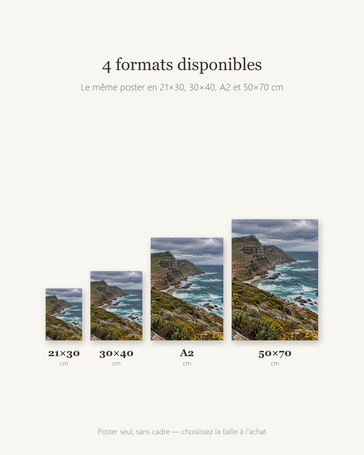 Poster Cap de Bonne-Espérance Sans Cadre - Affiche Nature - Papier Mat - Décoration Murale