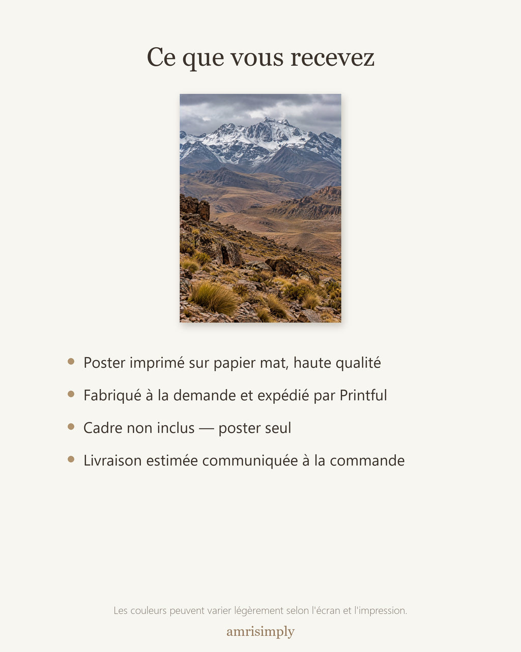 Poster Haut Atlas Maroc Sans Cadre - Affiche Nature - Papier Mat - Décoration Murale