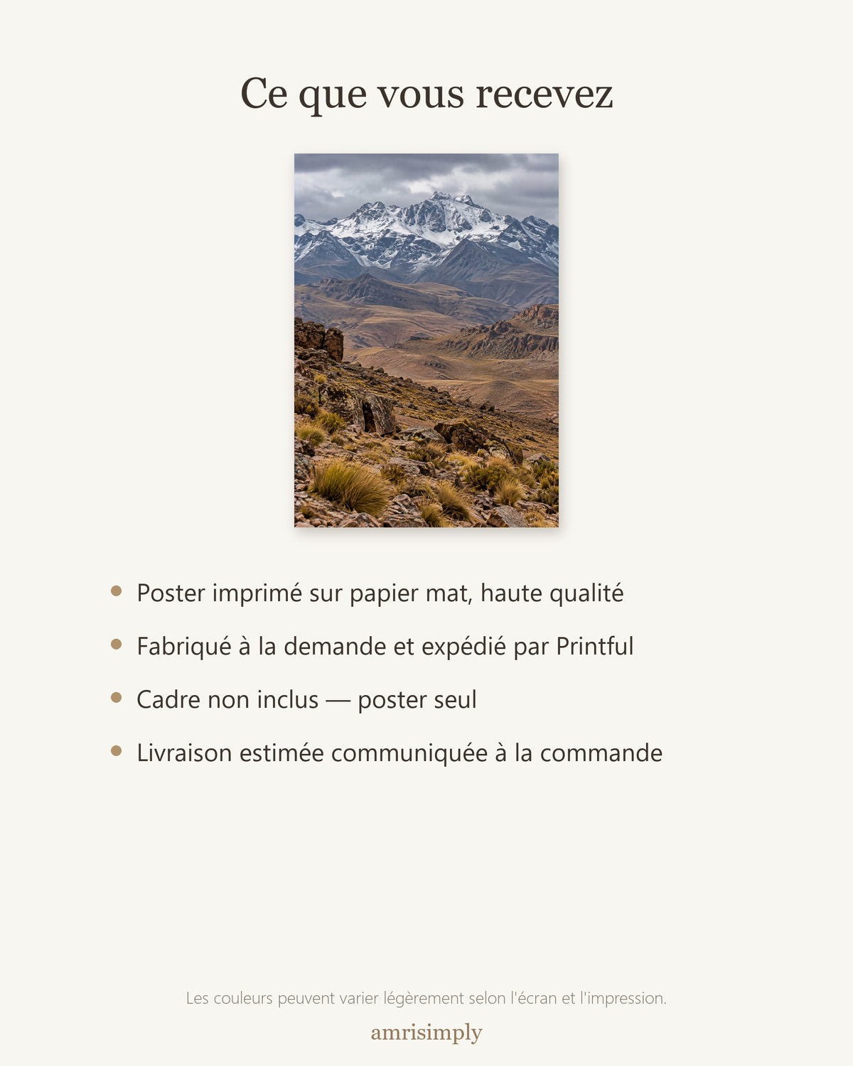 Poster Haut Atlas Maroc Sans Cadre - Affiche Nature - Papier Mat - Décoration Murale