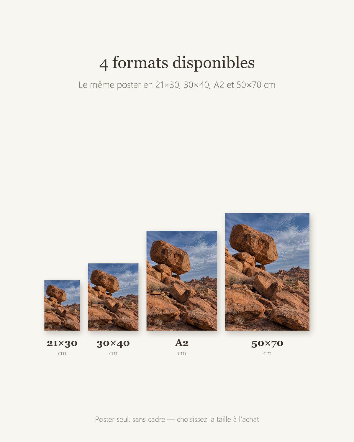 Poster Twyfelfontein Namibie Sans Cadre - Affiche Nature - Papier Mat - Décoration Murale