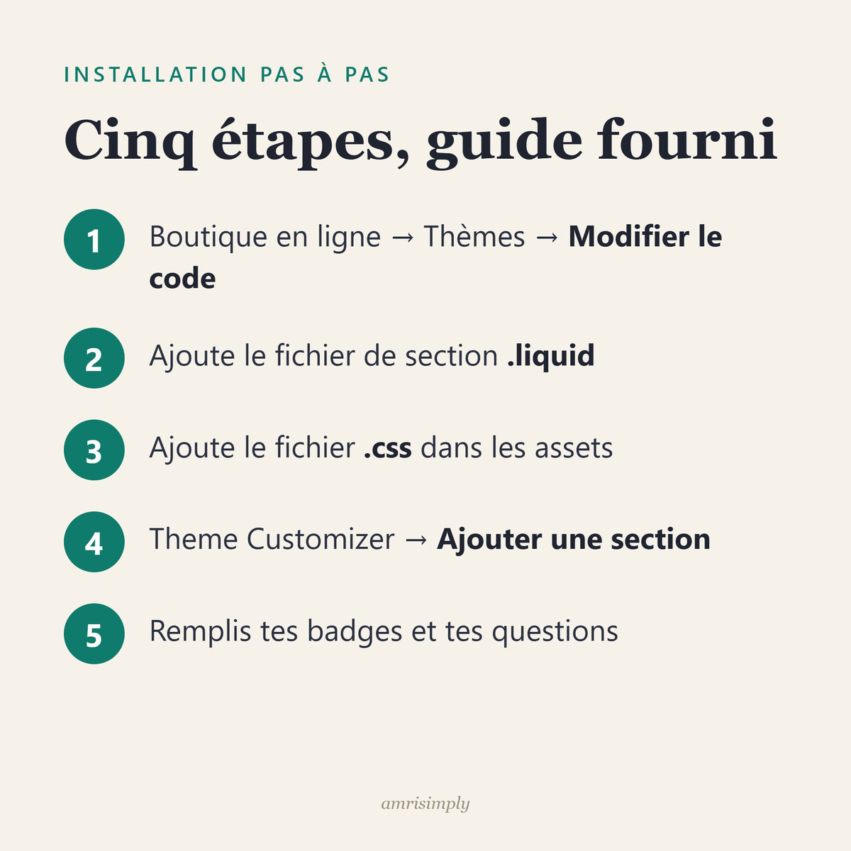 Installation pas à pas en cinq étapes, du code du thème au Theme Customizer
